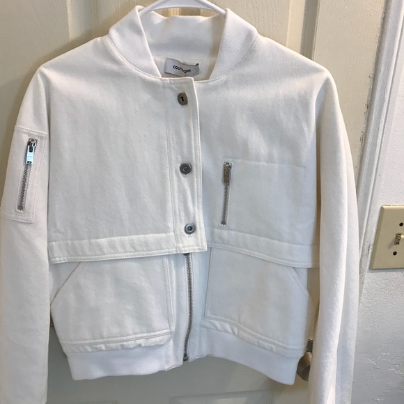 Courreges Jackets & Blazers - - Courreges White Denim Layered Blouson Jacket NWT